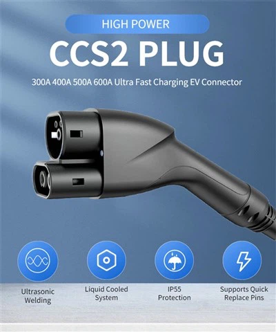 Đầu nối sạc DC HPC 500A làm mát bằng chất lỏng